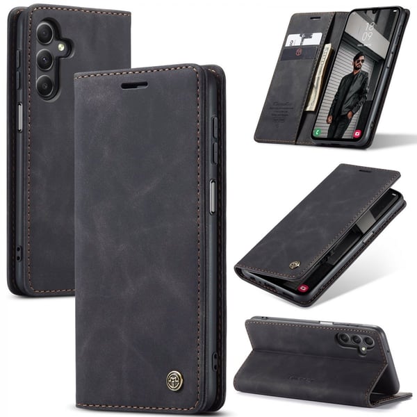 CaseMe Slim Plånboksfodral Samsung Galaxy A15 Svart
