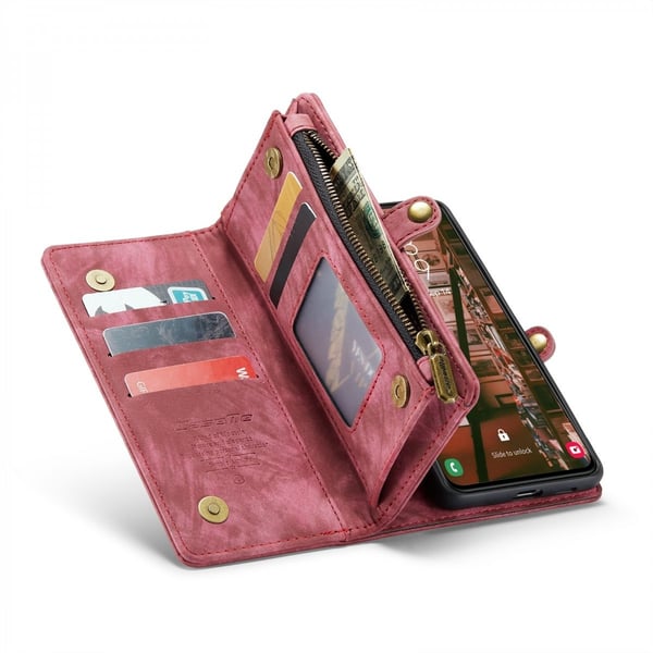 CaseMe Multi-Slot 2 i 1 Plånboksfodral Galaxy S24 Röd