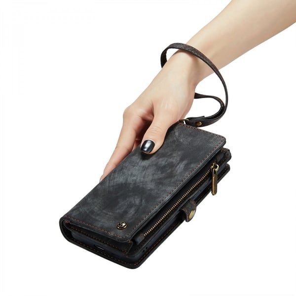 CaseMe Multi-Slot 2 i 1 Plånboksfodral Galaxy S24 Plus Svart