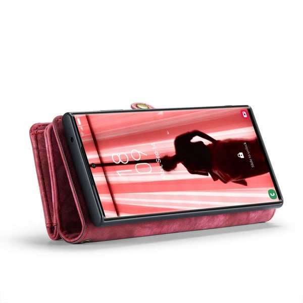 CaseMe Multi-Slot 2 i 1 Plånboksfodral Galaxy S24 Ultra Röd