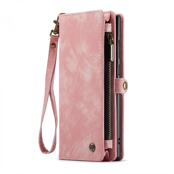 CaseMe Multi-Slot 2 i 1 Plånboksfodral Galaxy S24 Ultra Rosa