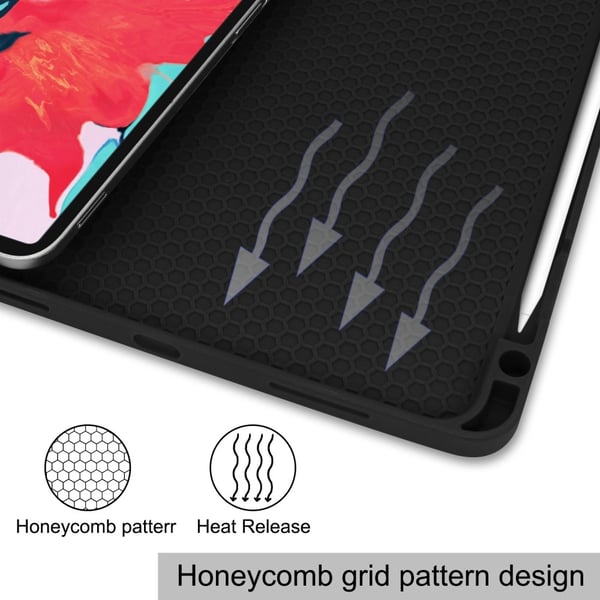 iPad Air 10.9 5th Gen (2022) Fodral Tri-Fold Med Pencil-hållare Svart