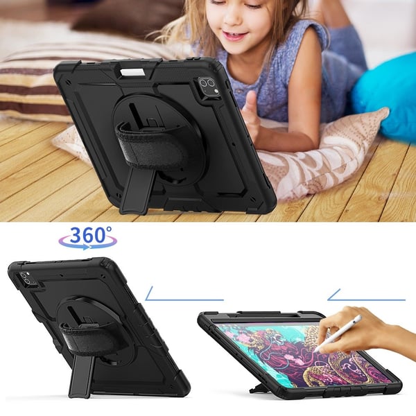 iPad Pro 12.9 3rd Gen (2018) Stöttåligt Hybridskal Svart