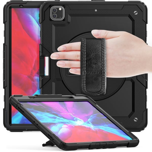 iPad Pro 12.9 3rd Gen (2018) Stöttåligt Hybridskal Svart
