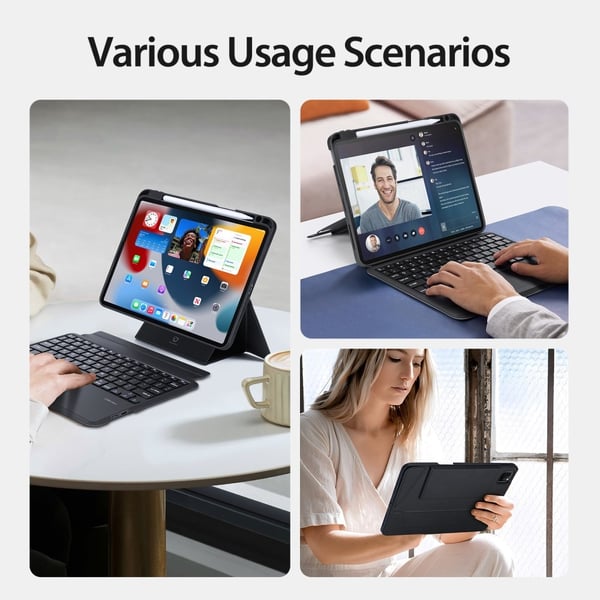 Dux Ducis Bluetooth-tangentbord Fodral iPad Pro 11 3rd Gen (2021) Svart