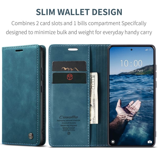 CaseMe Slim Plånboksfodral Xiaomi 14 Pro Blå