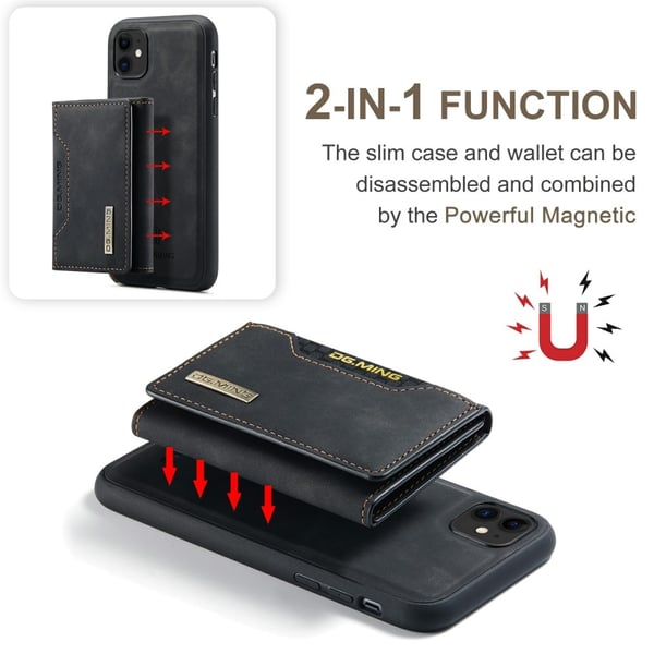 DG.MING 2-i-1 Magnetiskt Skal Med Kortfack iPhone 11 Svart