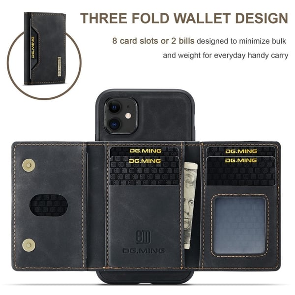 DG.MING 2-i-1 Magnetiskt Skal Med Kortfack iPhone 11 Svart