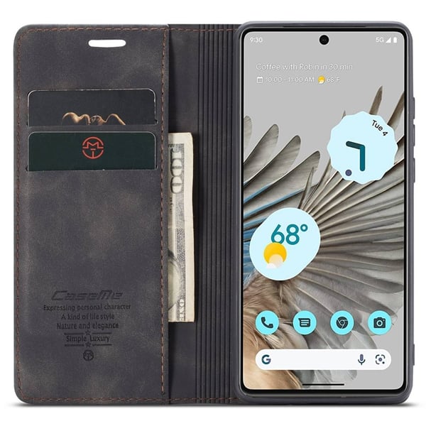 CaseMe Slim Plånboksfodral Google Pixel 7 Pro Svart