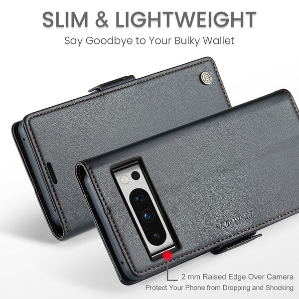 CaseMe Slim Plånboksfodral RFID-skydd Google Pixel 8 Pro Svart