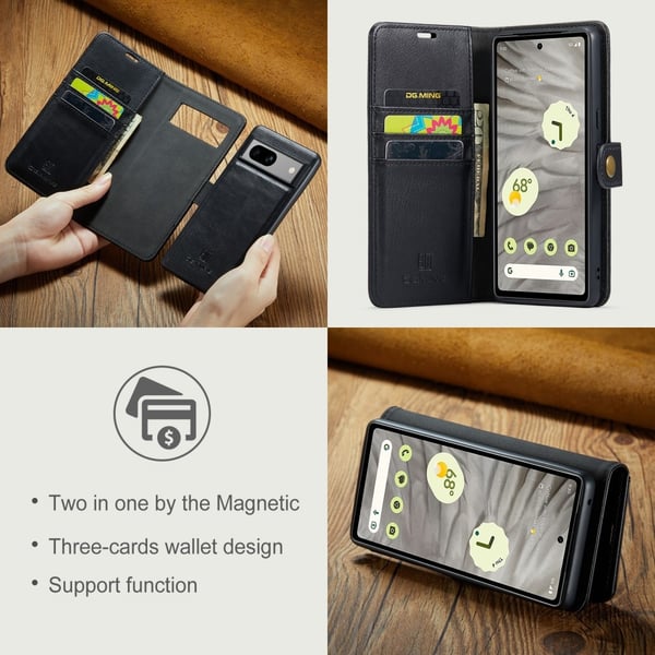 DG.MING 2-in-1 Magnet Wallet Google Pixel 7a Black
