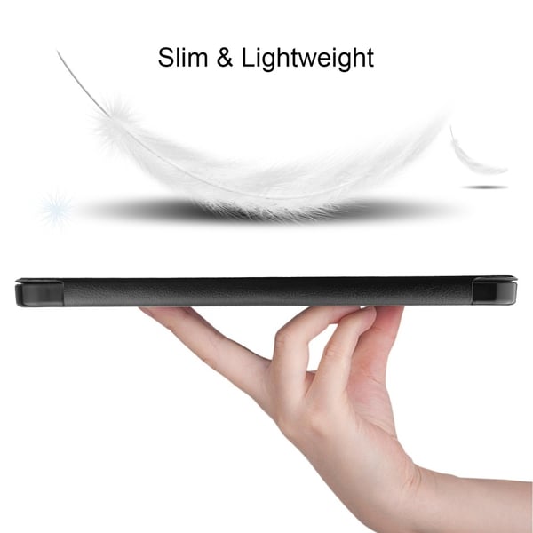 iPad Air 11 6th Gen (2024) Fodral Tri-Fold Med Pencil-hållare Svart