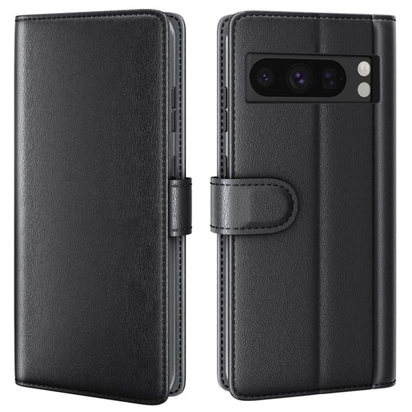 Äkta Läderfodral Google Pixel 8 Pro Svart