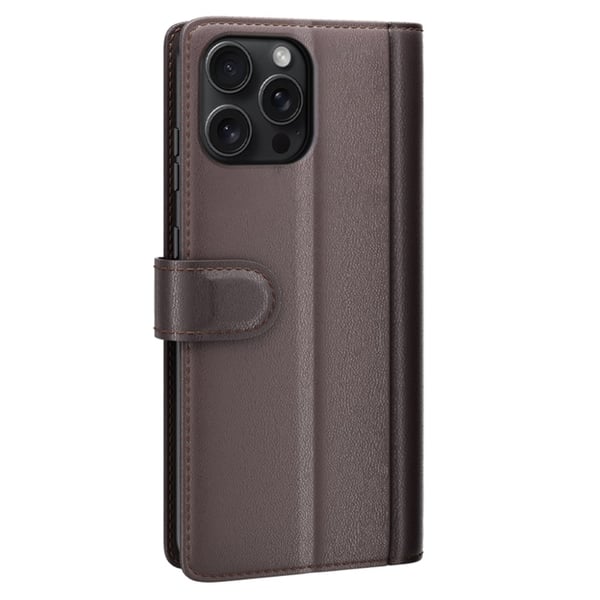 Äkta Läderfodral iPhone 16 Pro Brun