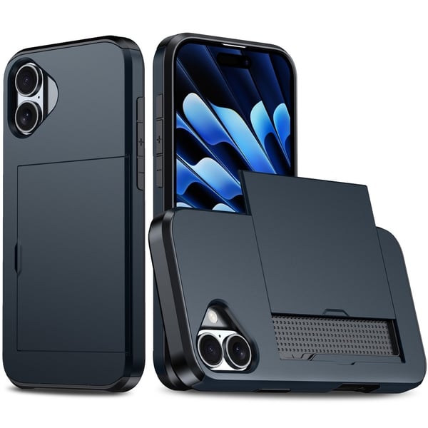 Skal Kortfack iPhone 16 Mörkblå