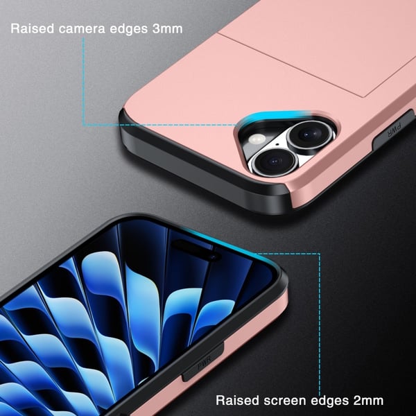 Skal Kortfack iPhone 16 Plus Roséguld