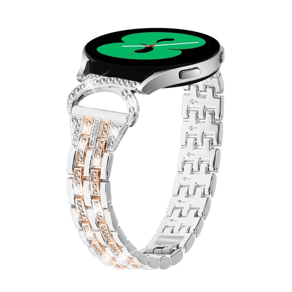 Dual Rhinestone Armband Samsung Galaxy Watch 7 44mm Silver/Roséguld