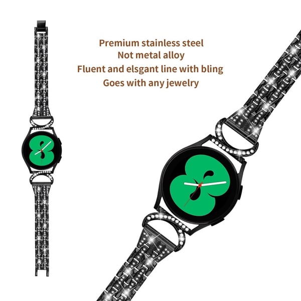 Dual Rhinestone Armband Samsung Galaxy Watch 7 44mm Svart