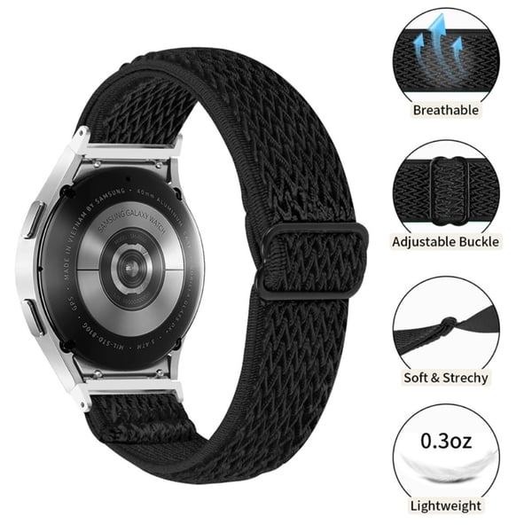 Vävd Nylonarmband Samsung Galaxy Watch 7 40mm Svart