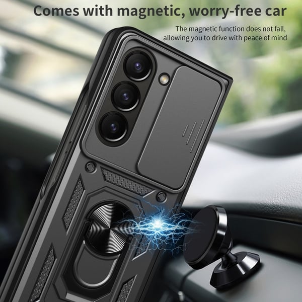 Hybridskal Samsung Galaxy Z Fold 6 Ring + Kameraskydd Svart