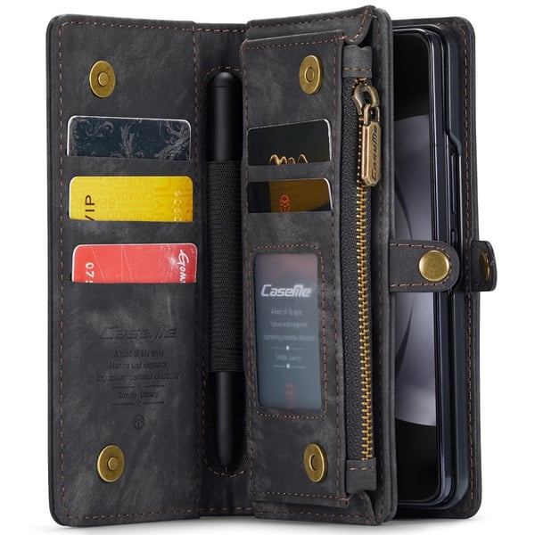 CaseMe Multi-Slot 2 i 1 Plånboksfodral Samsung Galaxy Z Fold 6 Svart