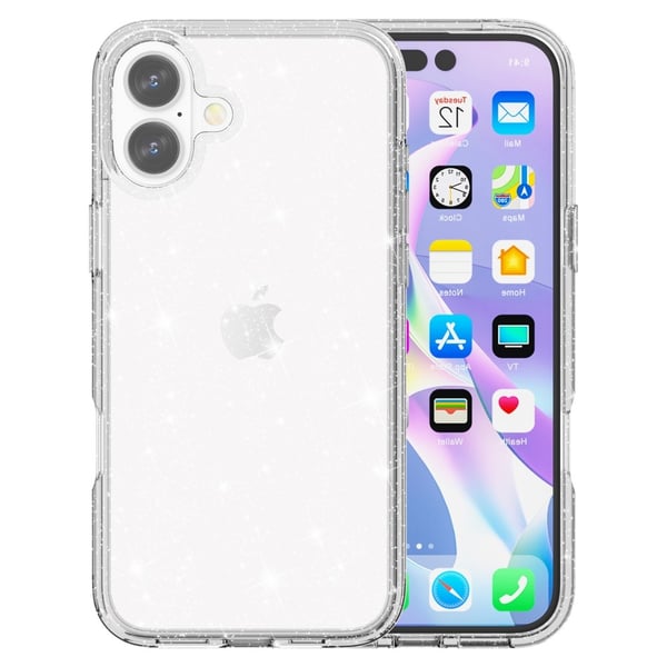 iPhone 16 Plus Skal Glitter Transparent
