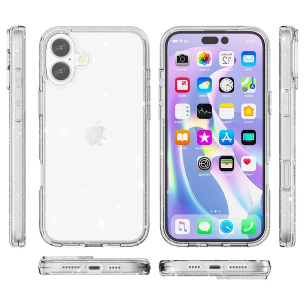 iPhone 16 Plus Skal Glitter Transparent