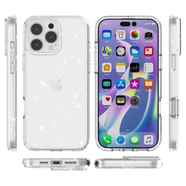 iPhone 16 Pro Max Skal Glitter Transparent
