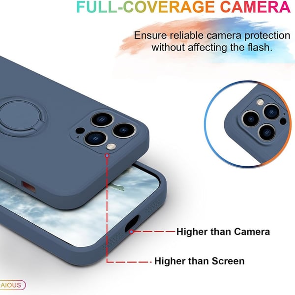 iPhone 16 Pro Max Skal Med Ringhållare Blå