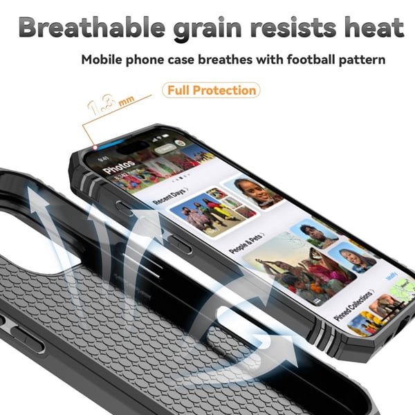 Hybridskal iPhone 16 Plus Ring + Kameraskydd Svart