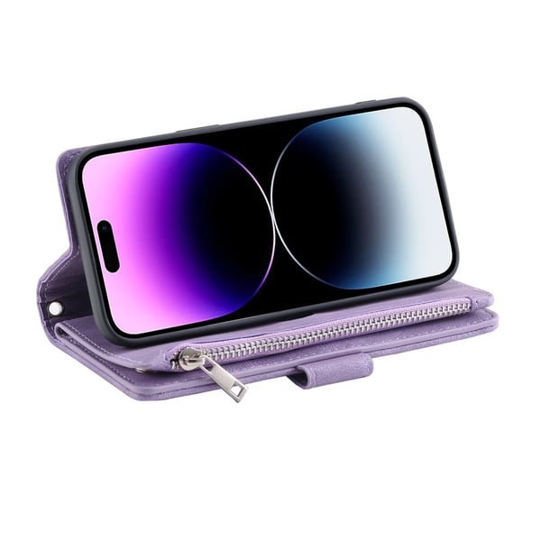 iPhone 16 Pro Plånboksväska Vadderad Lila