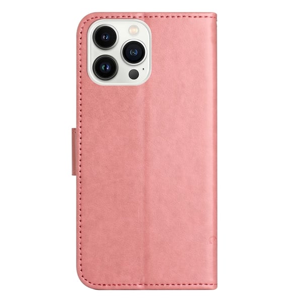 Läderfodral Fjärilar iPhone 16 Pro Rosa