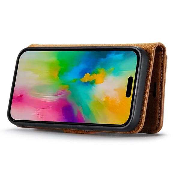 DG.MING 2-in-1 Magnet Wallet iPhone 16 Pro Cognac