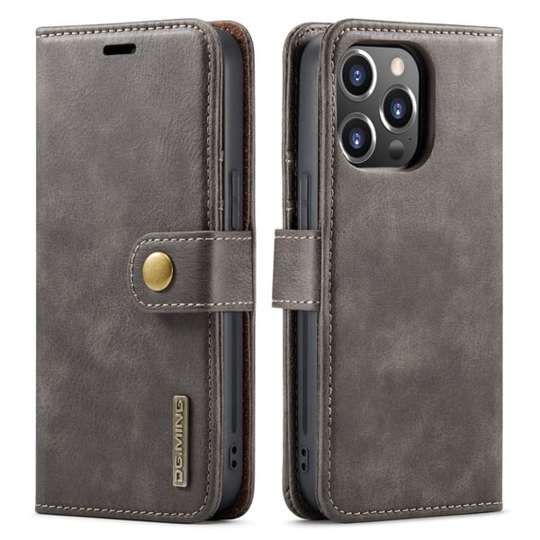 DG.MING 2-in-1 Magnet Wallet iPhone 16 Pro Brown