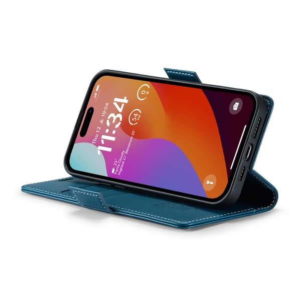 CaseMe Slim Plånboksfodral RFID-skydd iPhone 16 Pro Blå
