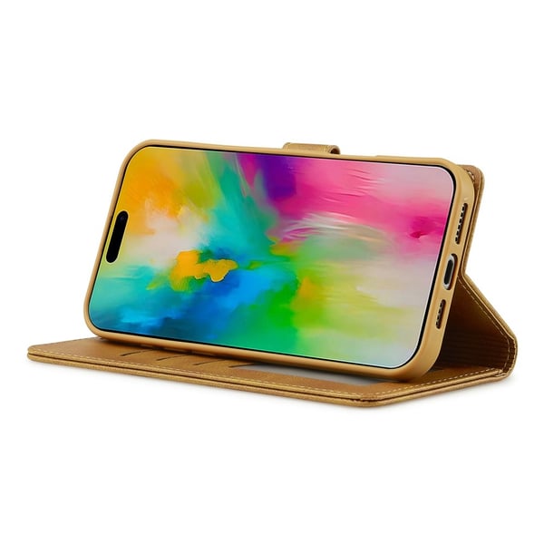 LC.IMEEKE Plånboksfodral iPhone 16 Pro Cognac
