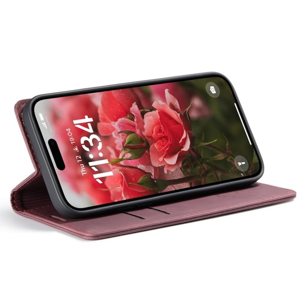 CaseMe Slim Plånboksfodral iPhone 16 Plus Röd