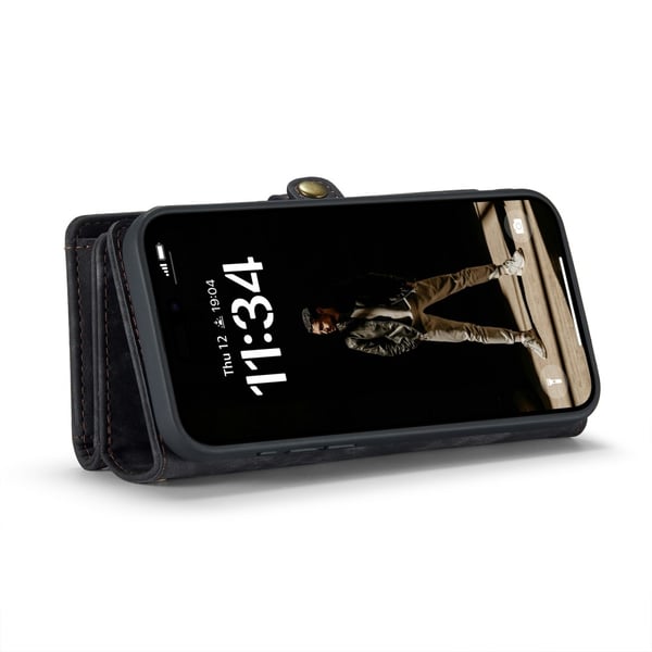 CaseMe Multi-Slot 2 i 1 Plånboksfodral iPhone 16 Svart