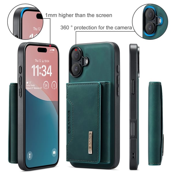 DG.MING 2 in 1 Magnetic Card Slot Case iPhone 16 Green