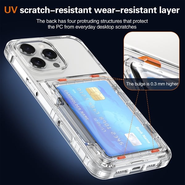 Skal Kortfack Kickstand iPhone 16 Pro Max Transparent