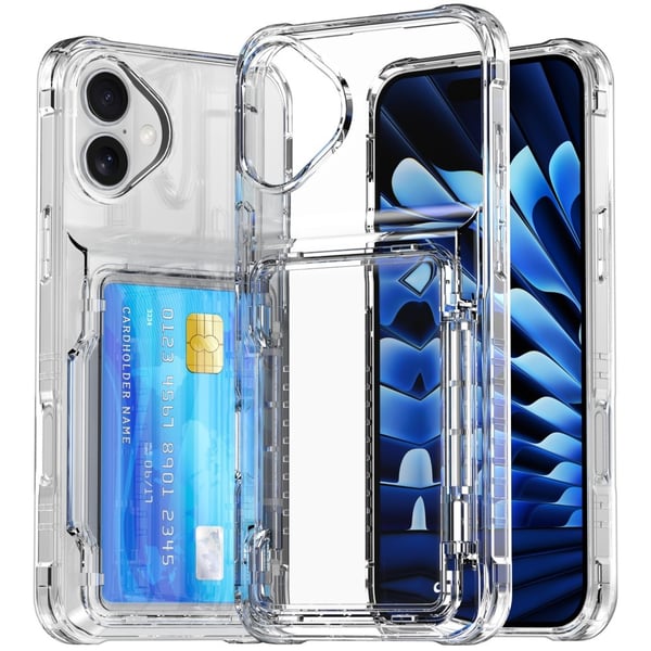 Skal Kortfack Kickstand iPhone 16 Plus Transparent