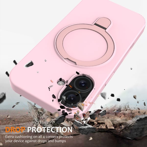 Silikonskal Kickstand MagSafe iPhone 16 Rosa
