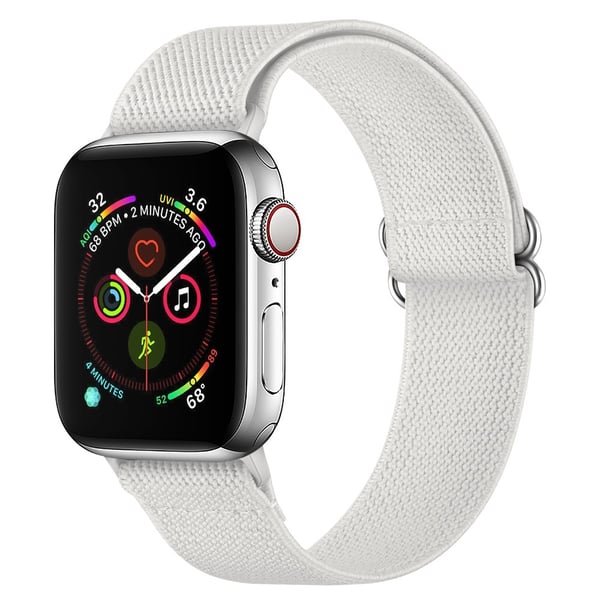 Elastiskt Nylonarmband Apple Watch Series 10 46mm Vit