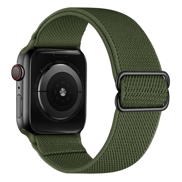 Elastiskt Nylonarmband Apple Watch Series 10 46mm Grön
