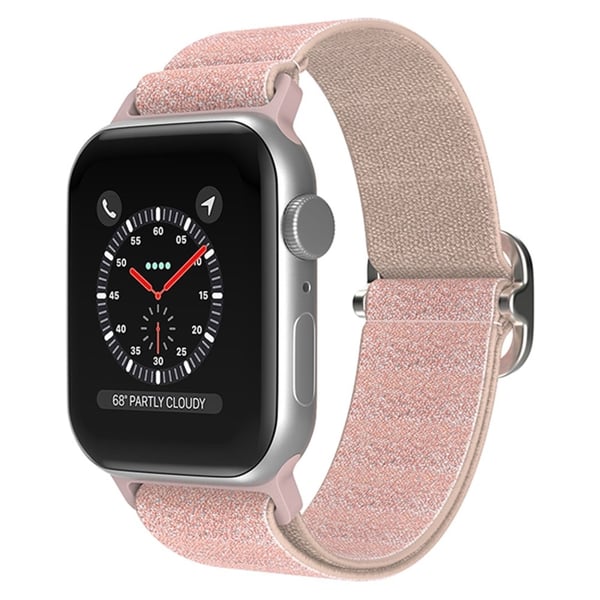 Elastiskt Nylonarmband Apple Watch Series 10 42mm Glitter Rosa
