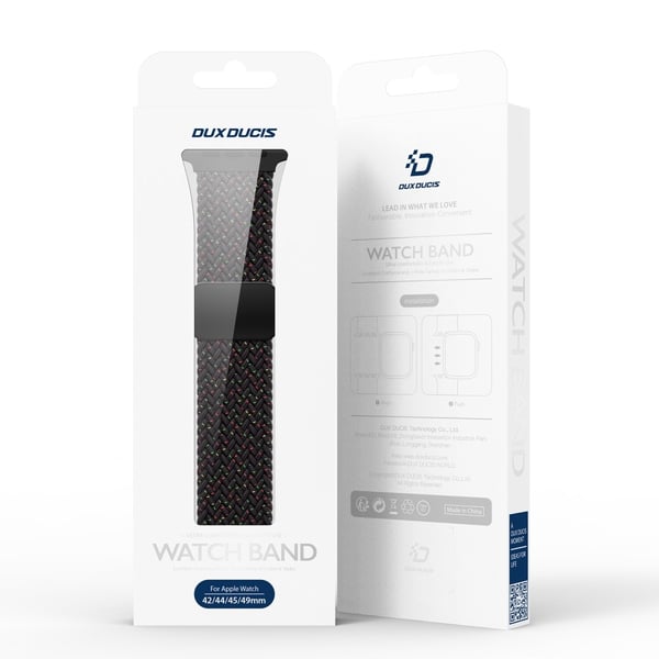 Dux Ducis Elastic Nylon Woven Armband Apple Watch Series 10 42mm Svart Unity