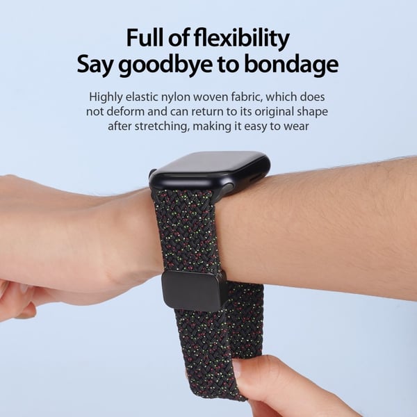 Dux Ducis Elastic Nylon Woven Armband Apple Watch Series 10 42mm Svart Unity