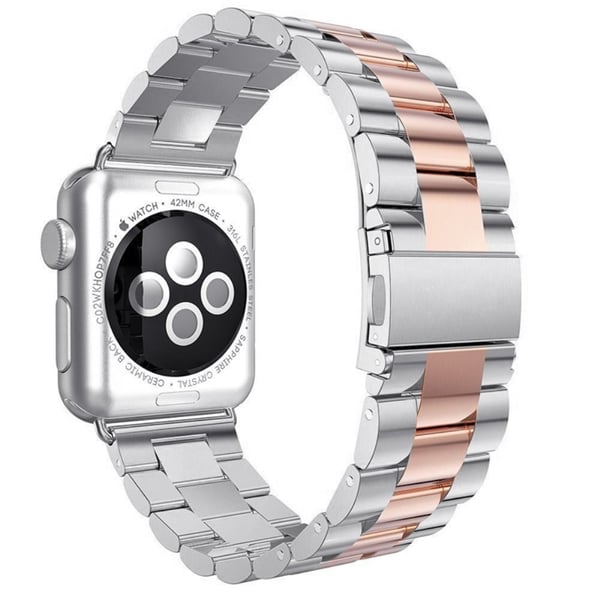 Metallarmband Apple Watch Series 10 42mm Silver/Roséguld