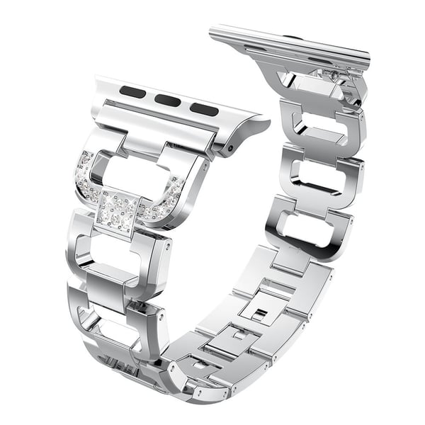 Rhinestone Metallarmband Apple Watch Series 10 46mm Silver