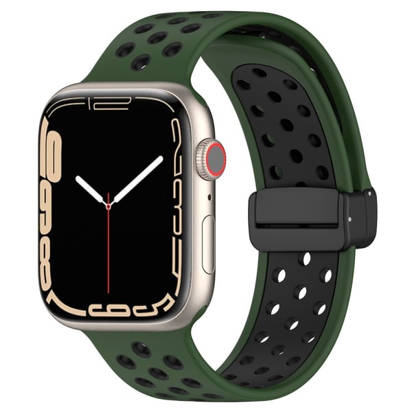 Silikonarmband Sport Apple Watch Series 10 46mm Grön/Svart